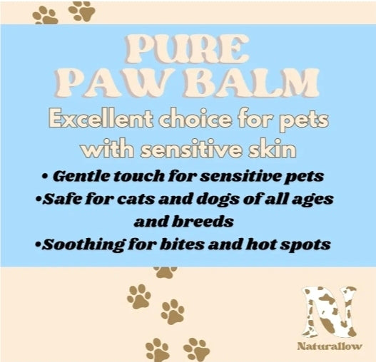 Naturallow Tallow Unscented Paw Balm 2oz Tin - 100% Organic All Natural and Lick-Safe - Protects from Cracks & Wounds Food Grade Ingredients