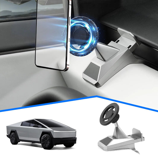 ELECFRESH Phone Mount for Tesla Cybertruck Fit for All Phone Magnetic Phone Holder for Cybertruck Accessories Can be Adjusted 360° (Model)