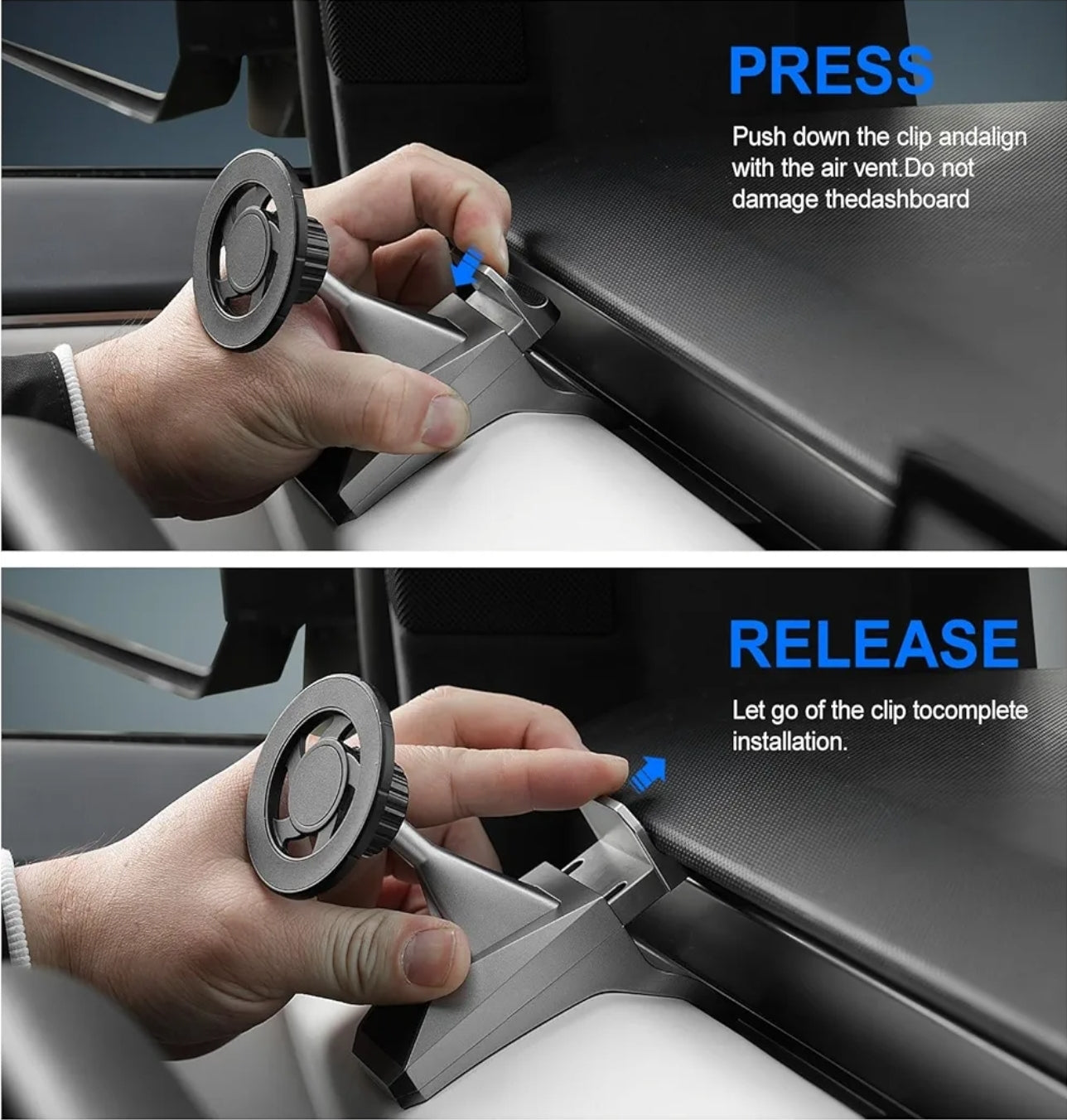 ELECFRESH Phone Mount for Tesla Cybertruck Fit for All Phone Magnetic Phone Holder for Cybertruck Accessories Can be Adjusted 360° (Model)