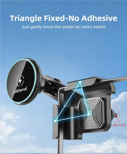 Tesla Phone Mount Charger, for Qi2 15W Fast Wireless Charging Phone Holder for Tesla Model Y/Model 3/ Cybertruck/Laptop, Tesla Phone Charger for iPhone 16/15/14/13/12 Series