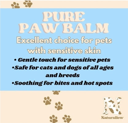 Naturallow Tallow Unscented Paw Balm 2oz Tin - 100% Organic All Natural and Lick-Safe - Protects from Cracks & Wounds Food Grade Ingredients